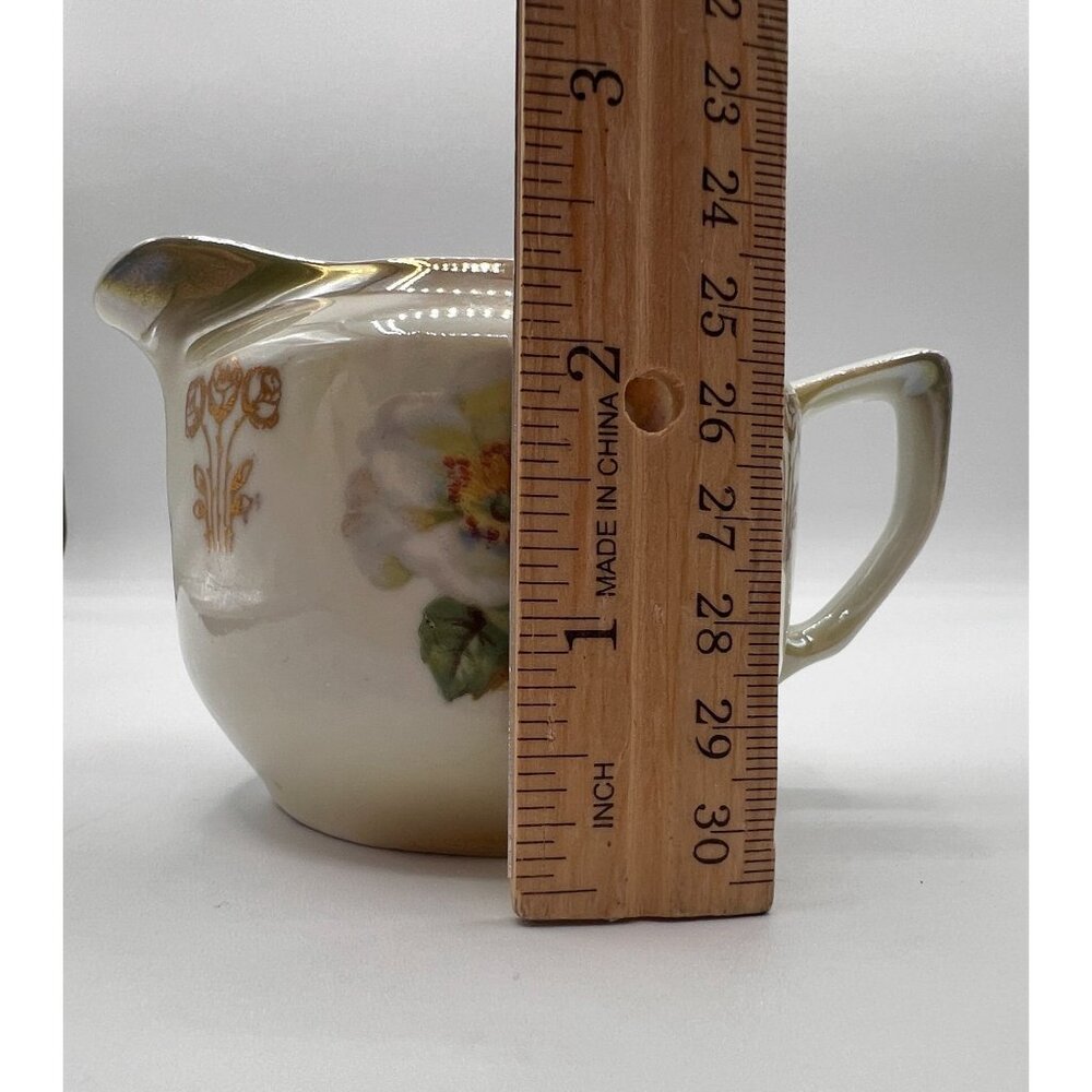 Vintage Floral Creamer & Sugar Bowl Set - Hand-Painted Porcelain - Germany - Picture 4 of 16